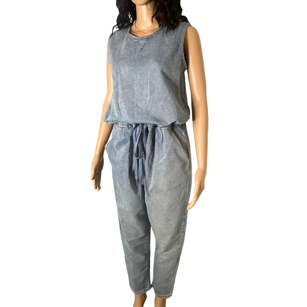 Joe's Jeans The Marnie Denim Sleeveless Jumpsuit Blue Size S - Picture 2 of 9